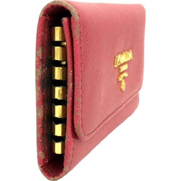 288124Y Prada Key Case 6 Ring Pink Saffiano Leather - Picture 4 of 9